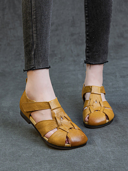 Leather Summer Soft Women Spliced Sandals