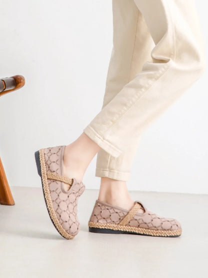 Summer Out Flat Hollow Shoes Casual Cotton Women