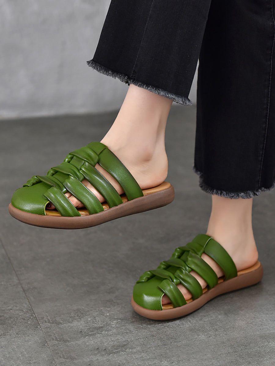 Casual Women Sandals Summer Genuine Leather