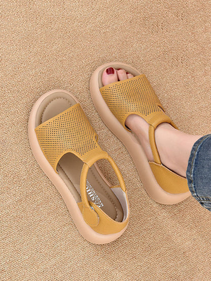 Summer Sandals Casual Leather Women Platfrom