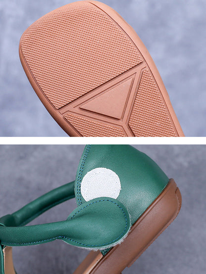 Sandals Leather Flat Hollow Summer Out Casua Women