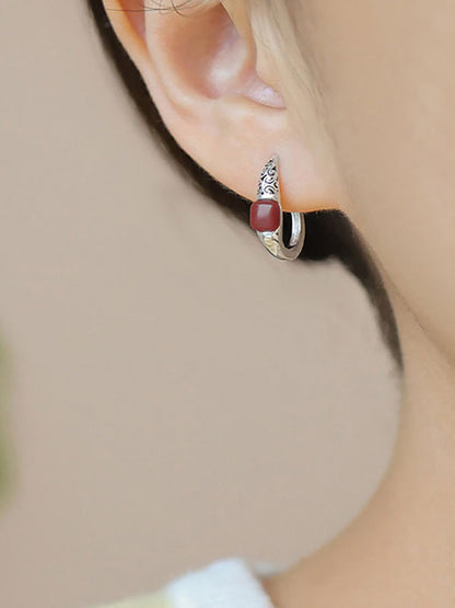 Earrings Cooper-plating Ethnic Silver Women