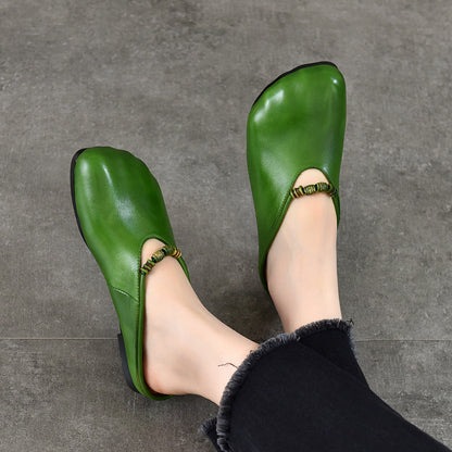 Summer Vintage Leather Soft Sandals Women