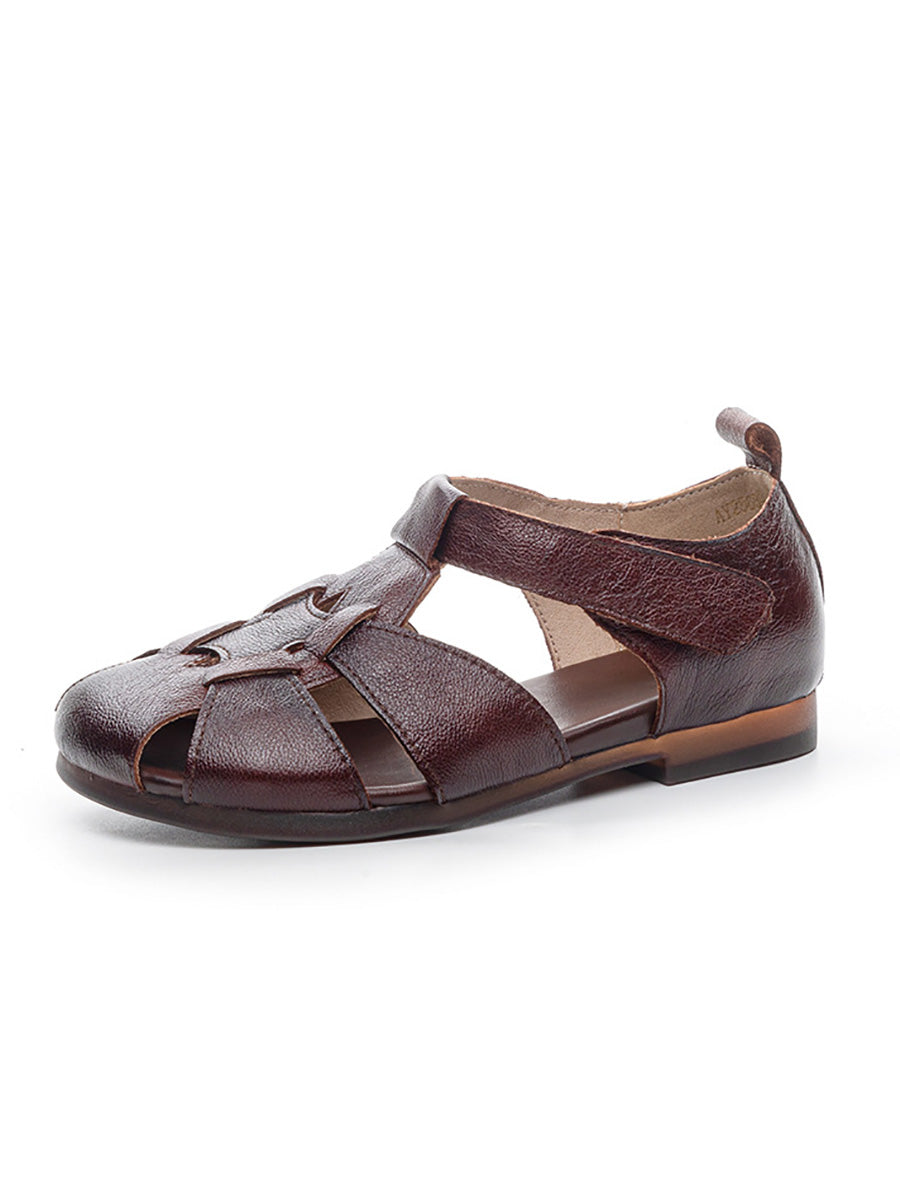 Leather Summer Soft Women Spliced Sandals