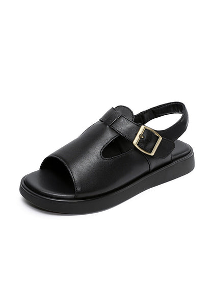 Women Soft Toe Leather Sandals Summer Open