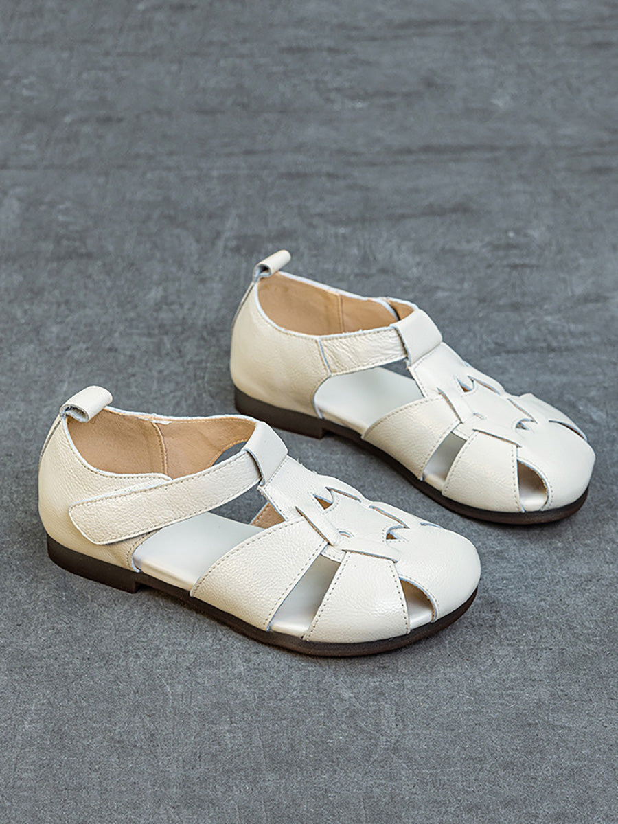 Leather Summer Soft Women Spliced Sandals