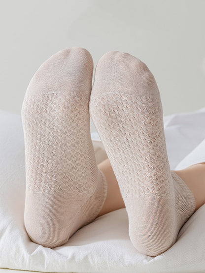 Women Color 5 Cotton Casual Pairs Socks Pure
