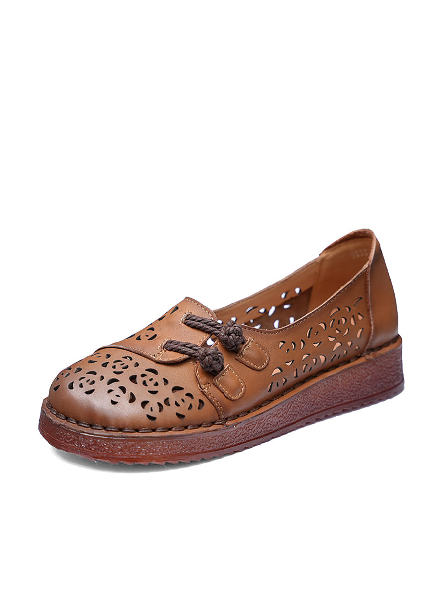 Hollow Women Out Shoes Low Heel Summer Ethnic