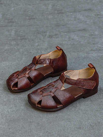Leather Summer Soft Women Spliced Sandals
