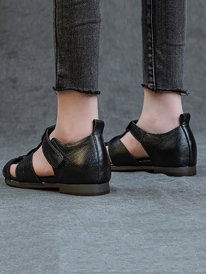 Leather Summer Soft Women Spliced Sandals