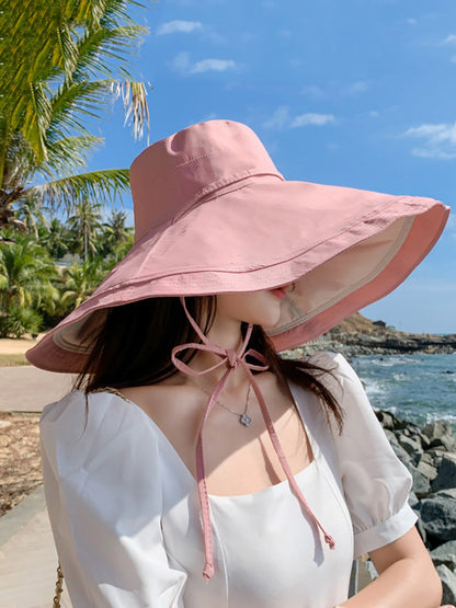 Wearing Brim Women Large Casual Hat Dual-side Sunproof