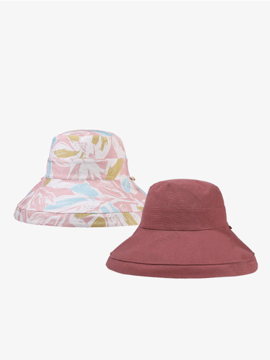 Hat Summer Sunproof Dual-side Flower Women Wearing