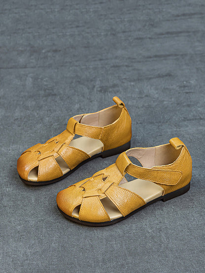 Leather Summer Soft Women Spliced Sandals