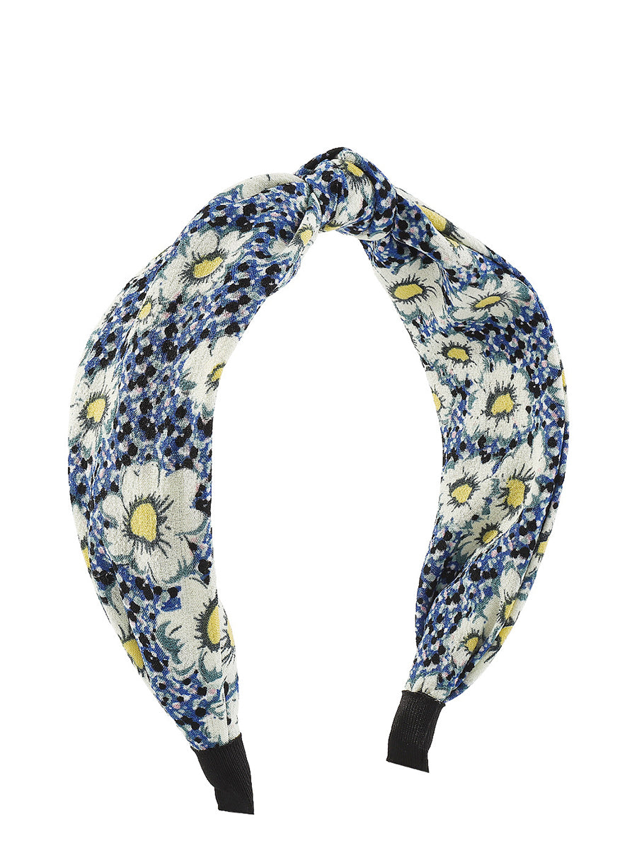 Women Artsy Floral Print Knot Hair Band KL1013