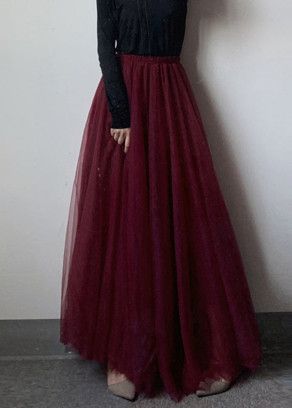 Maxi Waist Tulle Mulberry Modern Elastic Skirt