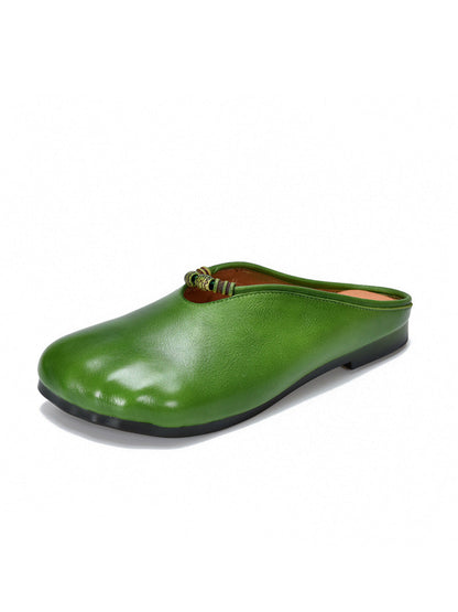 Summer Vintage Leather Soft Sandals Women