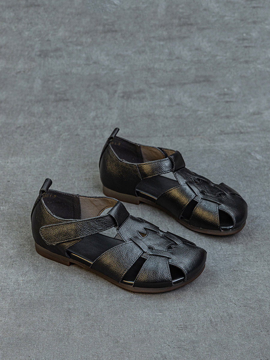Leather Summer Soft Women Spliced Sandals