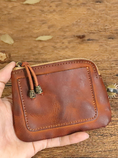 Leather Genuine Square Coin Women Purse Casual