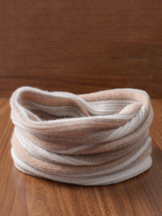 Neck Colorblock Scarf Wool Women Winter Knit