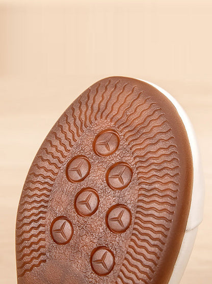 Heel Hollow Out Genuine Low Leather Women Shoes Vintage