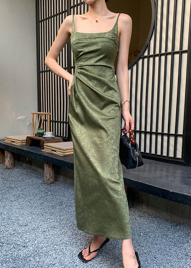 Boutique Black Slim Fit Silk Spaghetti Strap Dress Sleeveless EE048