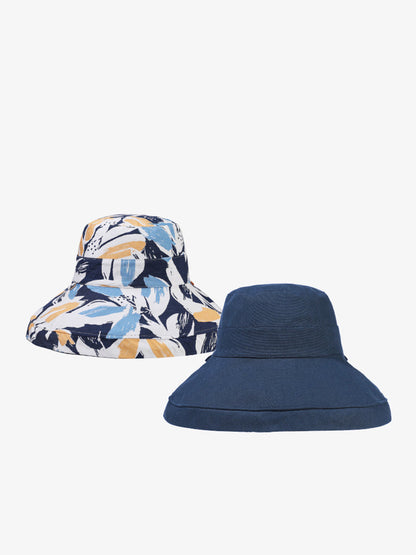 Hat Summer Sunproof Dual-side Flower Women Wearing