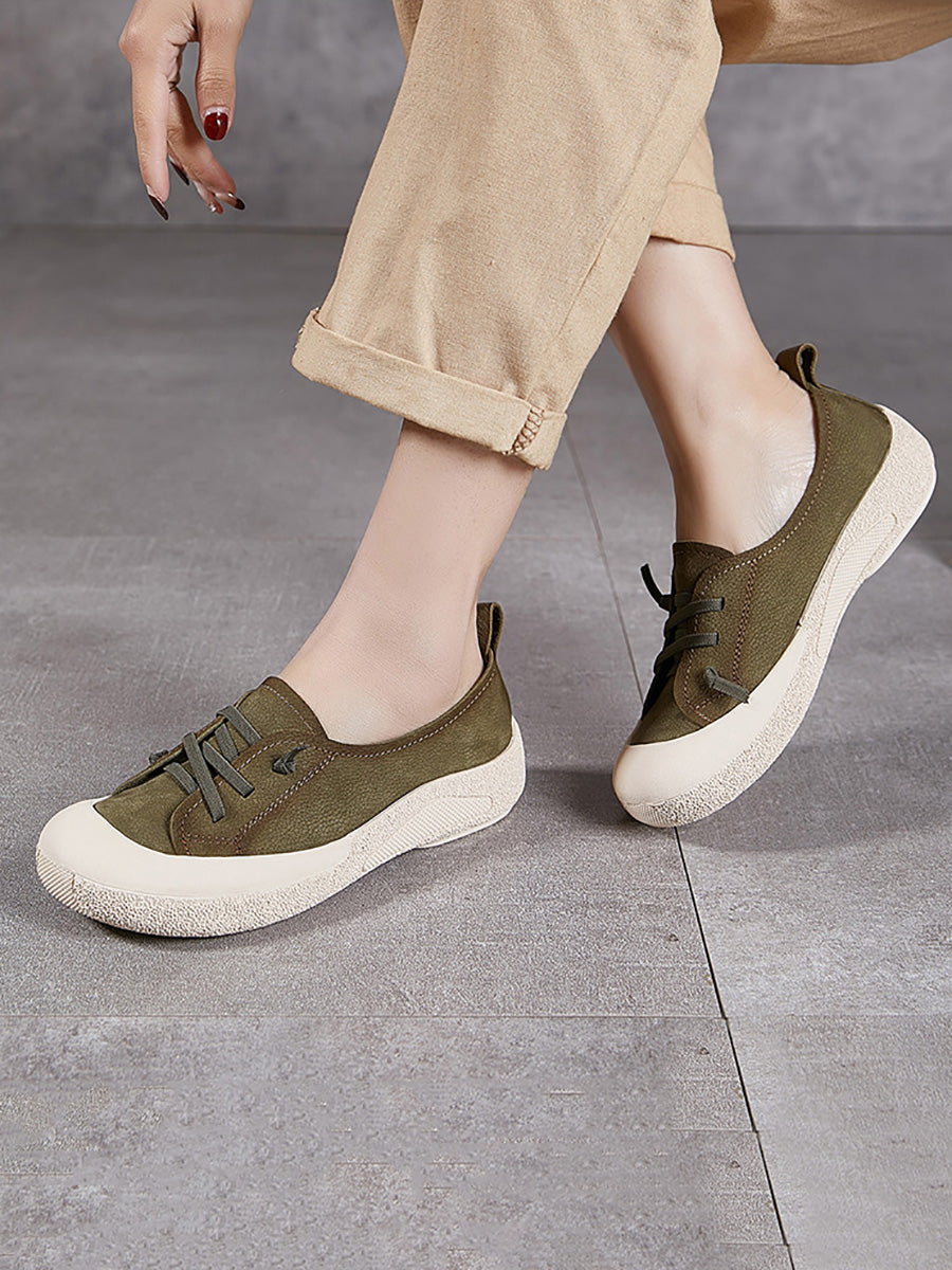 Casual Genuine Leather Flat Women Summer Shoes