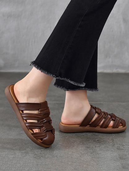 Casual Women Sandals Summer Genuine Leather