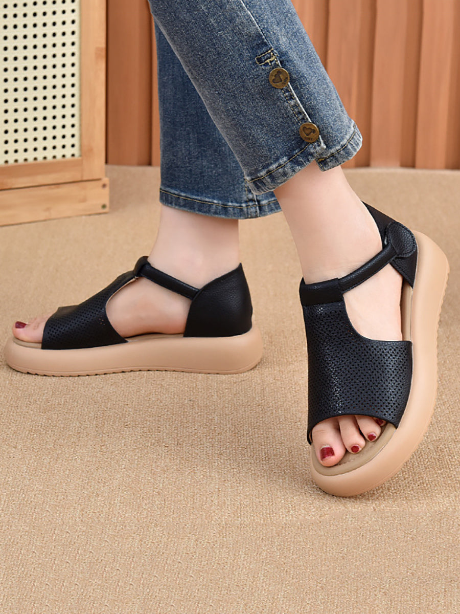 Summer Sandals Casual Leather Women Platfrom