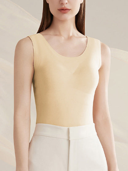Pure U-Neck Base Vest Color Autumn Women Warm