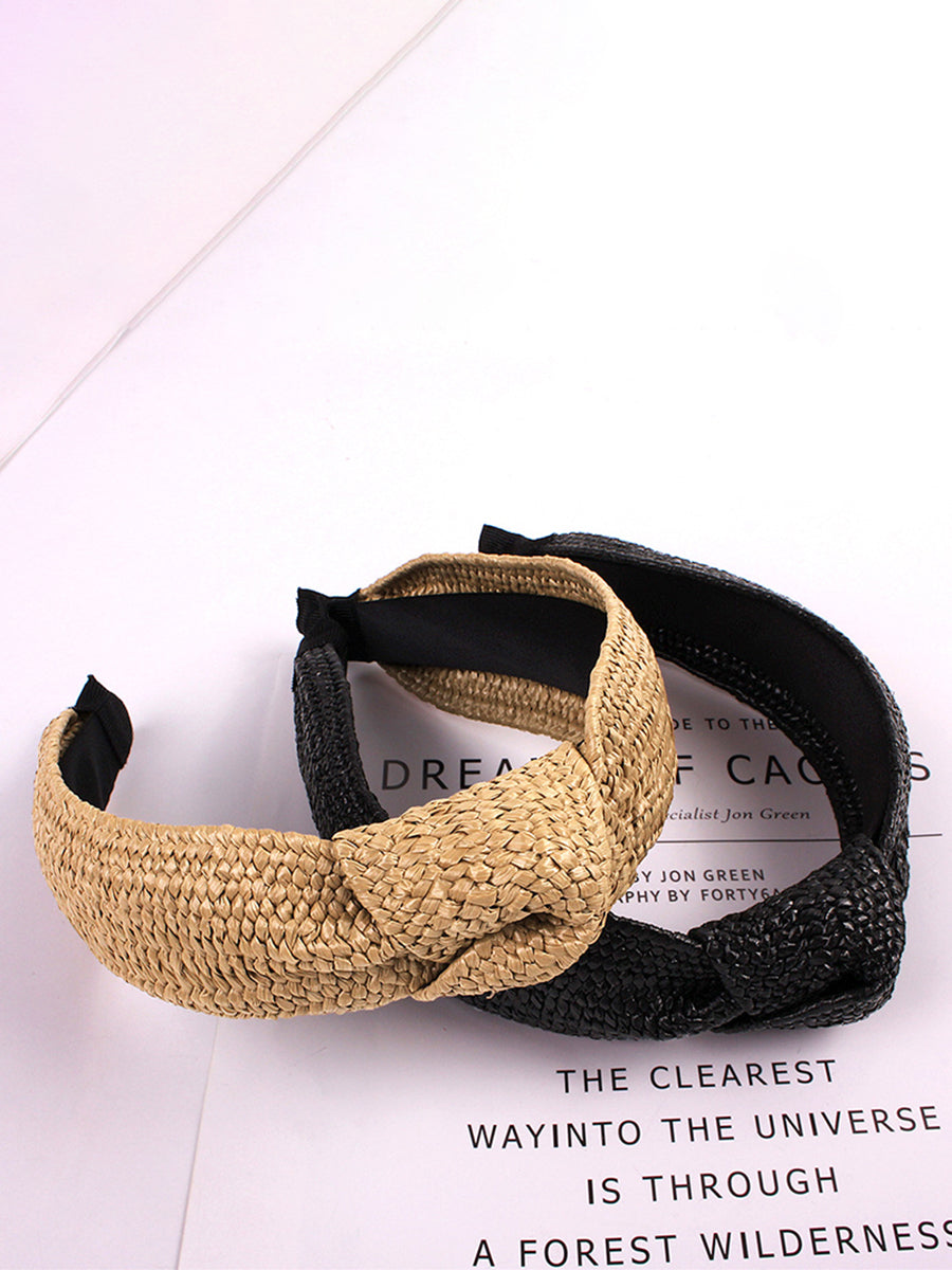 Casual Knot Straw Woven Hair Band - 4 Pieces AT1073