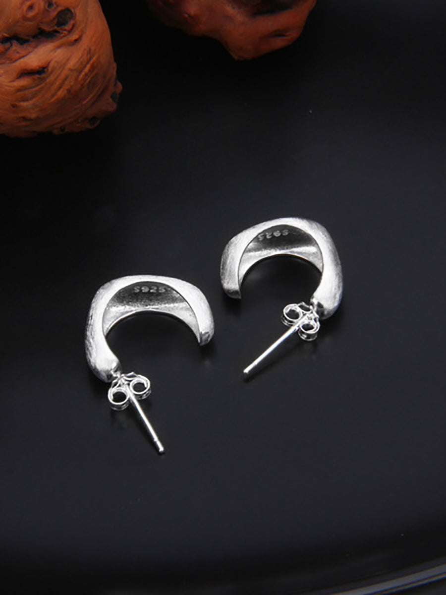 Women Casual S925Sliver C-Shape Ear Studs II1035