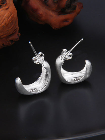 Women Casual S925Sliver C-Shape Ear Studs II1035