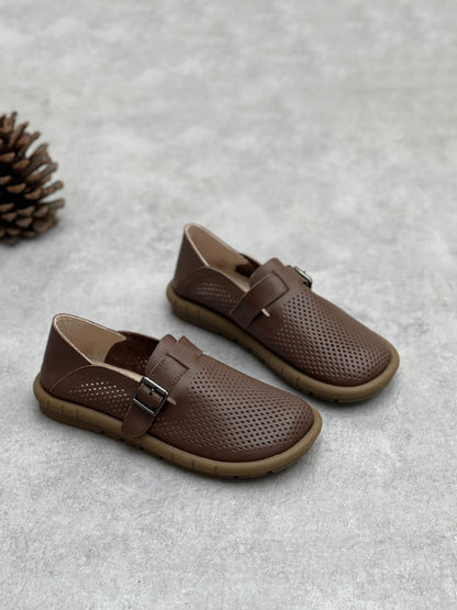 Women Summer Vintage Soft Leather Flat Shoes CC005