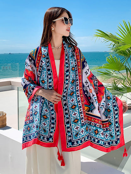 Women Summer Bohemia Print Travel Shawl Scarf CX047