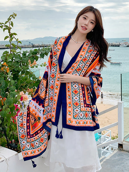 Women Summer Bohemia Print Travel Shawl Scarf CX047