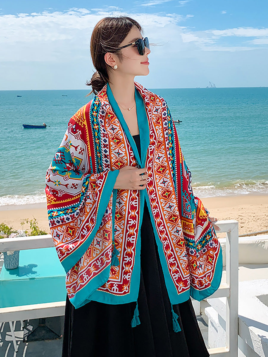 Women Summer Bohemia Print Travel Shawl Scarf CX047