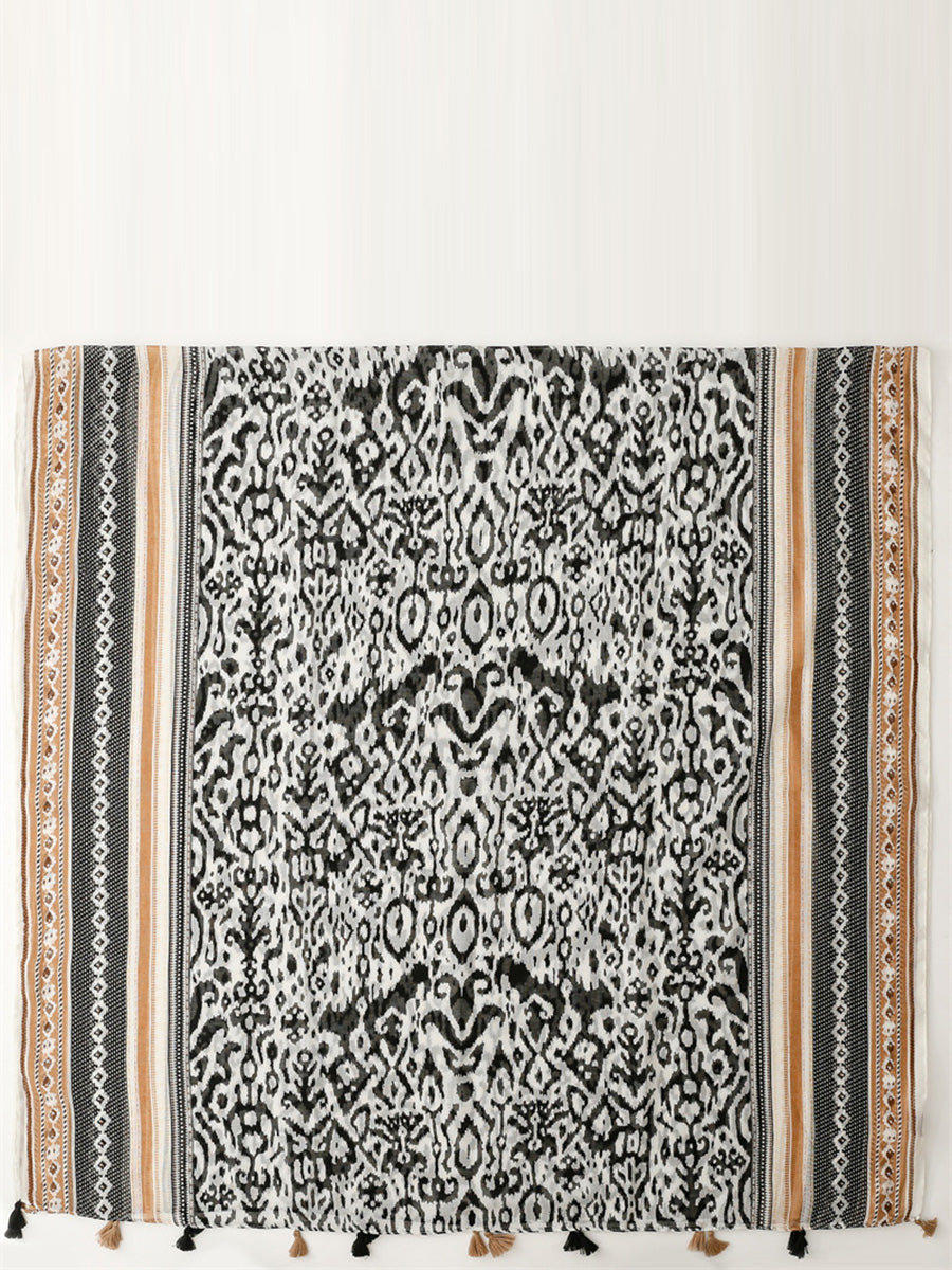 Women Ethnic Print Tassel Shawl Scarf FD058