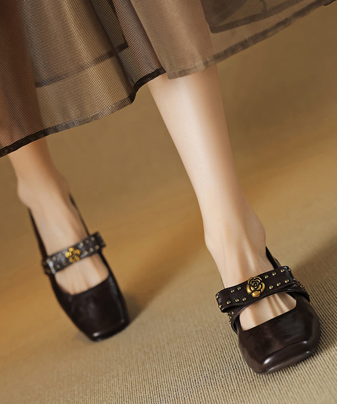 Bow Sheepskin Black Rivet 2025 Loafer Chunky Splicing Shoes