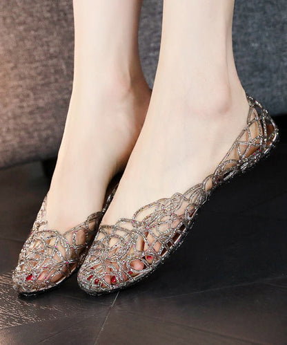 New Out Hollow Flat Sandals 2025 Black