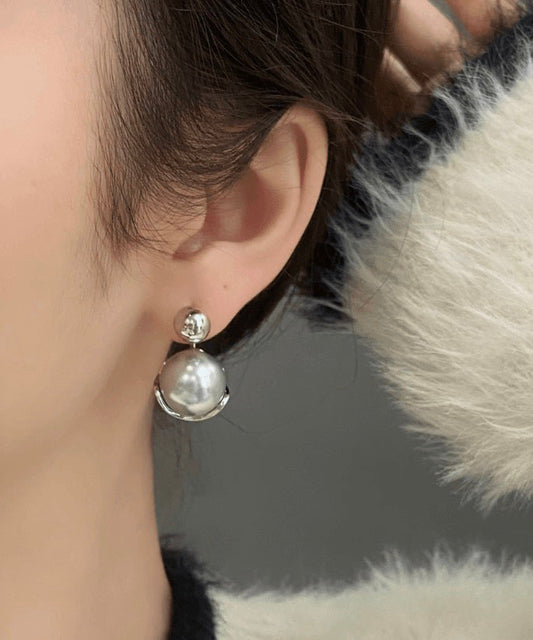 Pearl Sterling Silver Stud 2025 Earrings New Grey