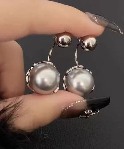 Pearl Sterling Silver Stud 2025 Earrings New Grey