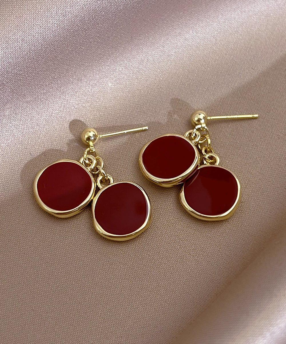 New Disc Earrings 2025 Drop Copper Red Overgild