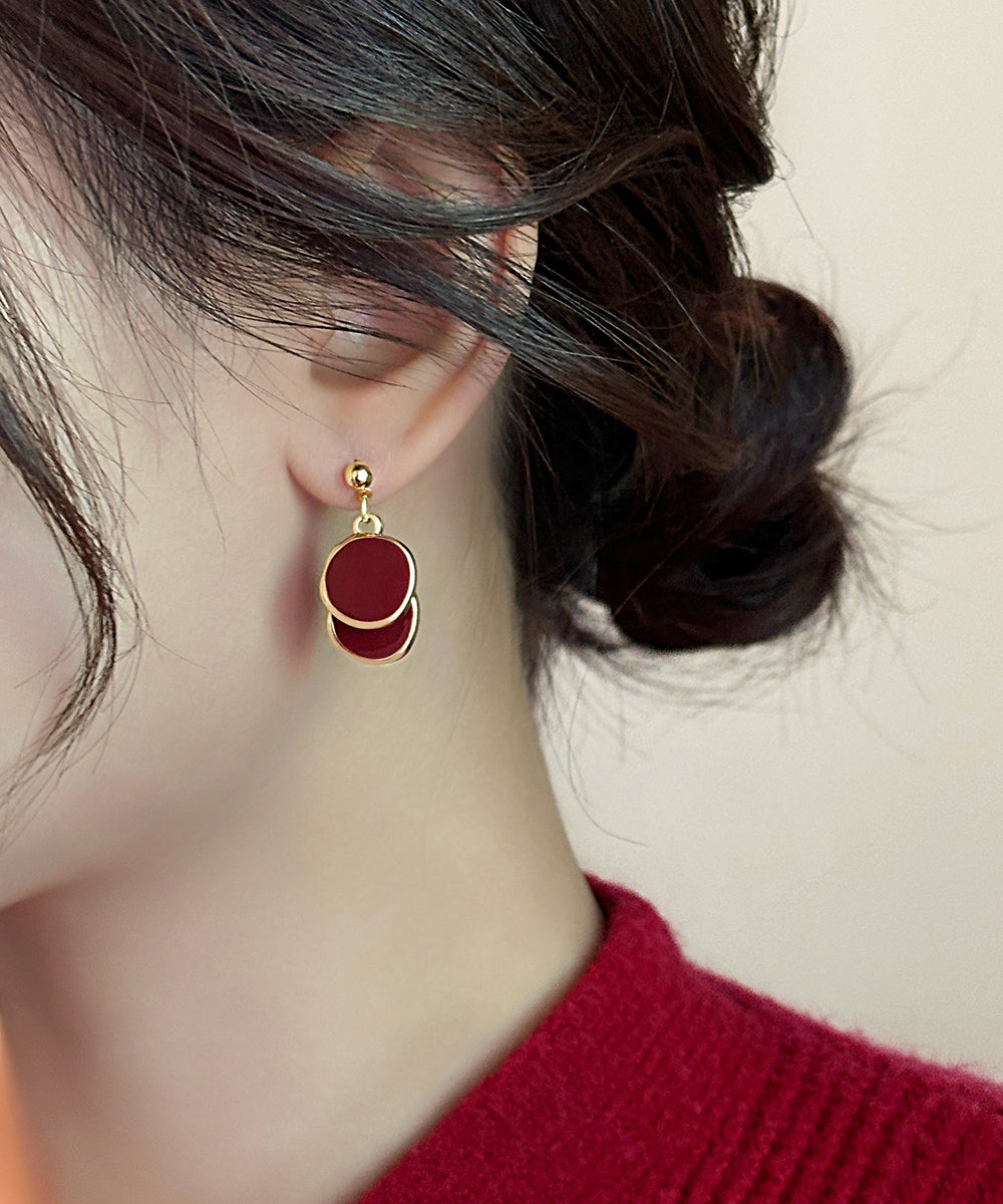 New Disc Earrings 2025 Drop Copper Red Overgild