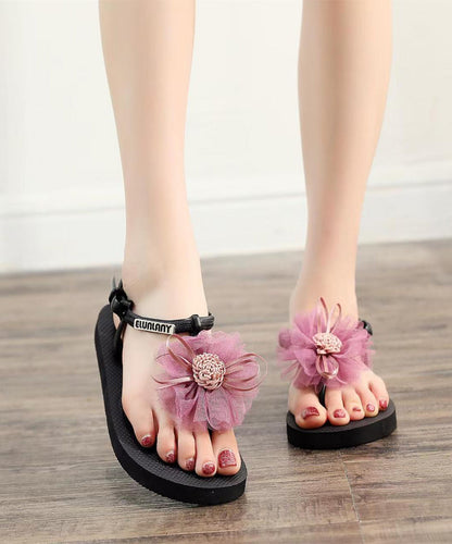 Vacation Flower Style Beach Flip Gray New 2025 Flops