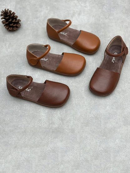 Leather Flat Genuine Women Color Pure Spring Shoes