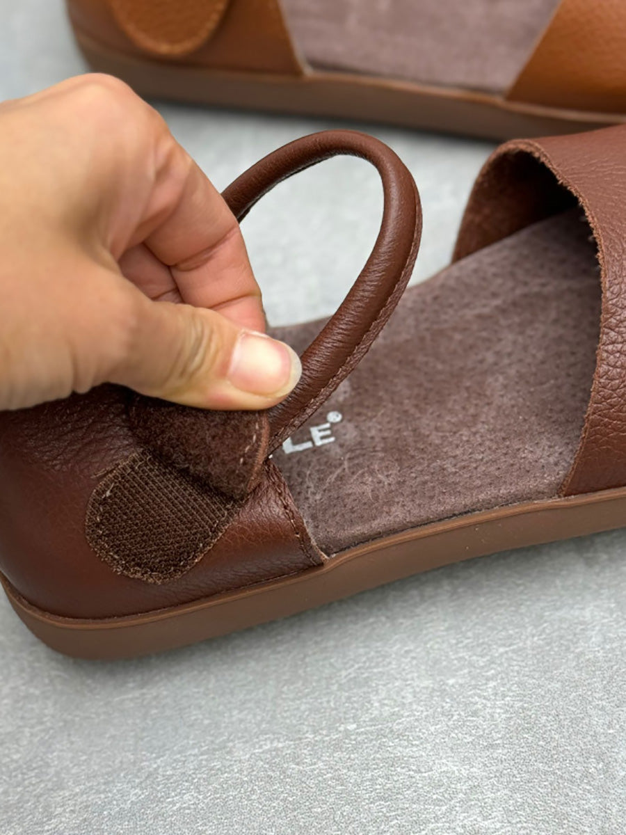 Leather Flat Genuine Women Color Pure Spring Shoes