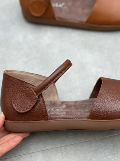 Leather Flat Genuine Women Color Pure Spring Shoes