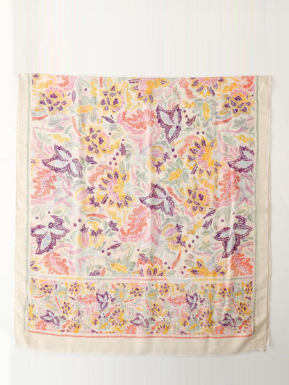 Colorful Scarf Artsy Plant Women Shawl