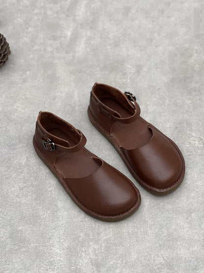 Leather Flat Women Summer Genuine Sandals